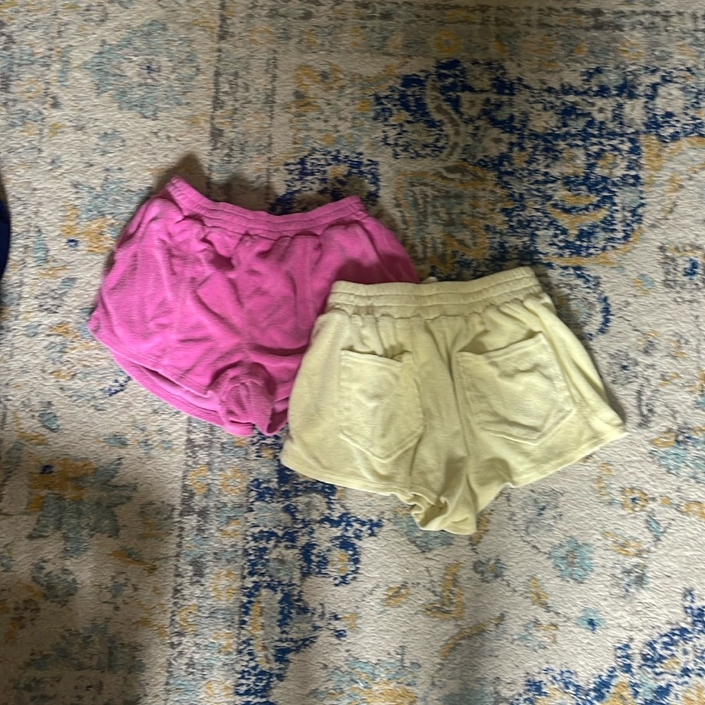 Forever 21 Terry shorts set yellow and pink size medium